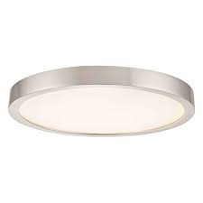 Flat Led Light Surface Mount 10 Inch Round Satin Nickel 2700k 1511lm At Destination Lighting In 2021 Ceiling Mounted Lights Kitchen Ceiling Lights Bedroom Light Fixtures