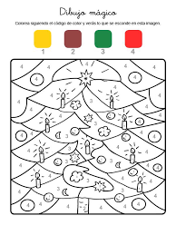 Divertidos diseños y juegos con temas alusivos a la navidad para colorear y pintar como dibujos de papá noel, dibujo de arbolito navideño infantil desde que armamos el árbol de navidad y el belén con los niños el día 8 de diciembre hasta el 6 de enero con la aparición de los reyes magos, los días. Dibujo Magico De Adornos De Navidad Dibujo Para Colorear E Imprimir