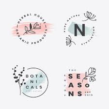 Set Of Floral Botanical Vectors Premium Image By Rawpixel Com Wan Watercolor Logo Branding Design Logo Logo Design Template