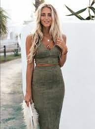 2pc Outfits Looks Simply Stunning Love Both The Fabulous Colour Style A Really Awesome Work Outfits Women Olive Green Dress Outfit Green Dress Outfit