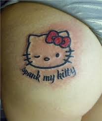 Inspired as i am, i decided to create my own but whatever hello kitty tattoo idea you choose, be sure that it will be something that you will want to. Hello Kitty Spank My Kitty Tattoo Hello Kitty Hell