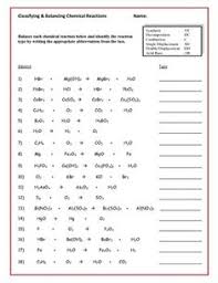 Identifying reaction types and balancing chemical equations from types of reactions worksheet answer key, source: 53 Chemistry Lessons Ideas Chemistry Lessons Chemistry Teaching Chemistry