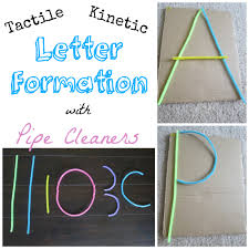Start teaching your toddler about the alphabet early with these 15 letter learning activities for preschoolers! Tactile And Kinetic Letter Formation With Pipe Cleaners