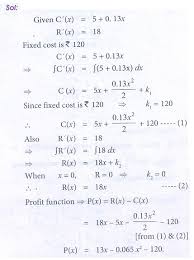 Differentiate with respect to x. Exercise 3 2 Application Of Integration In Economics And Commerce Problem Questions With Answer Solution