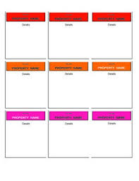 20 x 20 blank game board, blank game box, 60 blank property & special cards, 12 blank printable property sticker sheets (144 stickers), 28 blank play money paper sheets (in 7 different colors), 32 houses & 12 hotels, 2 dice, and 8 player tokens Editable Monopoly Property Card Template By Shauna Conway Tpt