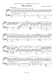 Download and print in pdf or midi free sheet music for piano sonata no.14, op.27 no.2 by ludwig van beethoven arranged by classicman for piano the first movement of ludwig van beethoven's moonlight sonata. Beethoven Piano Sonata No 14 Moonlight Sonata I Adagio Sostenuto Sheet Music For Piano Solo Musescore Com