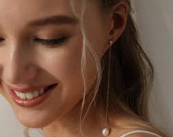 Elegant Pearl Bridal Long Drop Earrings-gold Filled Pearl Earrings-wedding  Pearl Earrings-sophisticated Pearl Earrings-bridesmaid Earrings