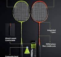 Badminton Racket Set of 4, Professional Carbon Fiber ...