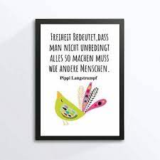 Kunstdruck A4 Spruch Lindgren Pippi Langstrumpf Zitat Freiheit Bild Neu Ebay