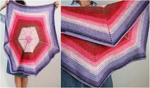 From dreamy baby knitted blankets and seasonal throws to super cozy chunky knitted blankets. Ombre Hexagon Blanket Free Crochet Pattern