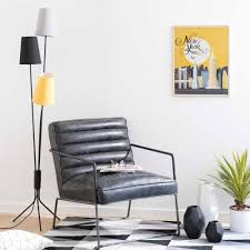 Metal And Fabric Triple Floor Lamp In Grey X2f Black X2f Yellow H 155cm Maisons Du Monde Triple Floor Lamp Floor Lamp Flooring