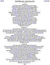 Don Mclean American Pie 2 Great Song Lyrics Lyrics And Chords Ukulele Songs