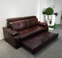 Sofa Bed Tarik Modern Baru Mewah Ruang Tamu Sofa Tidur Gaya Chesterfield  Kulit