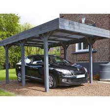 Carport Bois Lazure Gris Louison 15 75 M Taille Taille Unique Carport Bois Ports De Voiture Bois