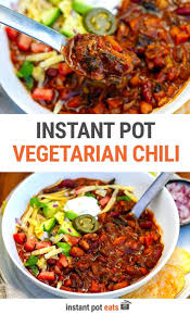 Instant Pot Vegetarian Mushroom Chili Recipe Chili Recipe Easy Vegetable Chili Instant Pot Recipes