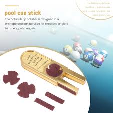 Amazon.Co.Jp: Laxed 2X Billiard Pool Cue Tip Shaper Cue Tip Thunder  Burnisher Cue Stick Tool U Shape Cue Tip Trimmer With Sandpaper : Sports &  Outdoors