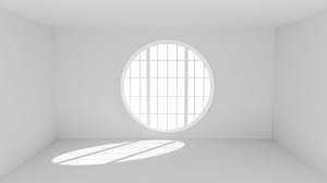 empty white room with big round window empty rooms interior white room white rooms