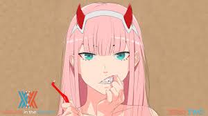 Apps for mp3 & audio. Darling In The Franxx Zero Two Hiro Zero Two Touching Her Teeth With Finger With Brown Background Hd Anime Wallpapers Hd Wallpapers Id 39087