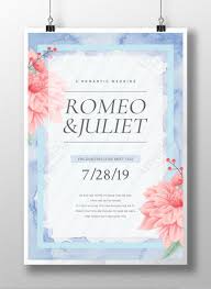Romeo & juliet handmade paper invitations: Blue Romantic Warm Wedding Invitation Flyer Template Template Image Picture Free Download 450023304 Lovepik Com