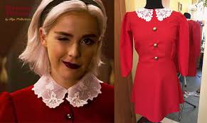 Chilling Adventures Of Sabrina Red Halloween Lace Dress Etsy In 2020 Sabrina Dress Collar Dress Lace Dress