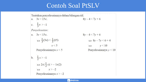 Check spelling or type a new query. Pertidaksamaan Linear Satu Variabel Pengertian Sifat Contoh Soal