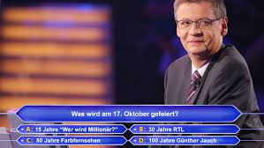 In der show erzählt günther jauchs kandidatin martina albers, dass sie ihren liebsten letztendlich dank eines übergroßen schnitzels kennen und lieben gelernt habe. 15 Jahre Wer Wird Millionar Daten Und Fakten Zum Jauch Jubilaum