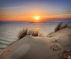 Vue Sur Le Banc D Arguin Depuis La Corniche Dune Du Pilat Paysage Coucher De Soleil Bassin D Arcachon Paysage Mer