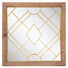 Get Wood Wall Mirror With Geometric Wire Online Or Find Other Wall Mirrors Products From Hobbylobby Com Wood Wall Mirror Mirror Wall Geometric