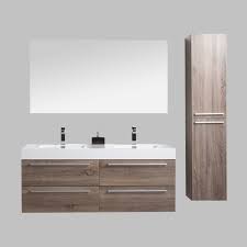 Oak vanity cabinet is timeless, blending well with most bath decor. Wall Hung Bathroom Vanity