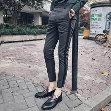 These fashionable men's skinny pants by wolf zone are perfectly designed to complement your best casual wear for men images. Pin By Hidenori Nagahora On Fashion W Ankle Dress Pants Mens Pants Fashion Slim Fit Dress Pants