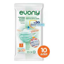 Evony Yumusak Elastik Kulakli Cerrahi Maske 10 Lu