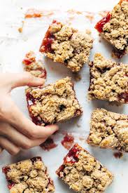 Strawberry Oat Crumble Bars Pinch Of Yum Recipe Vegan Desserts Oat Crumble Crumble Bars