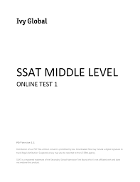 Ssat Middle Level
