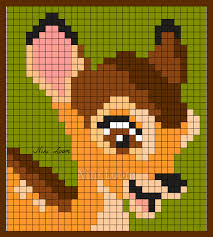 Personnage Disney Bambi Dessin Pixel Dessin Petit Carreau Pixel Art Personnage