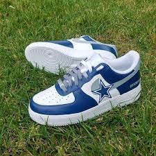 Cowboys Custom Nike Air Force 1 Etsy Dallas Cowboys Shoes Nike Shoes Women Nike Air Shoes