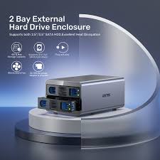 Unitek S1308A01-US USB3.0 to 2 Bay SATA3 HDD Raid Enclosure Space Grey