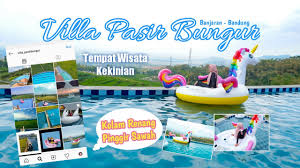 Tempat Wisata Di Bandung Kolam Renang Pinggir Sawah Villa Pasir Bungur Youtube
