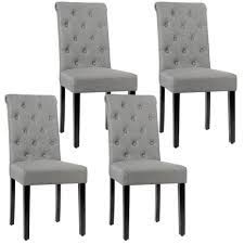 Dining chair with upholstered seat, back and legs. Gymax 4pcs Upholstered Dining Chair High Back Armless Chair W Wooden Legs Grey Walmart Com Walmart Com