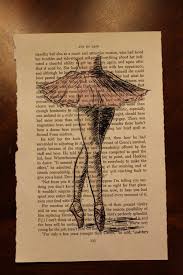Book Page Drawing Ballerina 7 00 Via Etsy Book Page Art Art Book Art