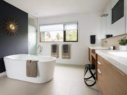 For a more natural, organic modern bathroom, use lighter colors, woods and plenty of plants. 14 Ideas For Modern Style Bathrooms