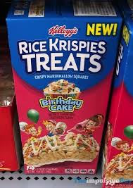 Birthday Rice Krispie Treats Walmart Spotted On Shelves Cookies N Creme And Birthday Cake Rice Krispies Treats Rice Krispie Treats Chewy Sugar Cookie Recipe Junk Food Snacks