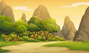 Nature Illustrations At Sunset Nature Illustration Cartoon Background Illustration