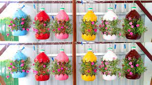 Brilliant Ideas Colorful Hanging Garden From Recycled Plastic Bottles Youtube