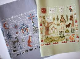 Russian folk cross stitch patterns. Who Likes Russian Forests Cross Stitch Seasonal Forests With Many Folk Details Sun Moon Animals Baba Yaga And Her Hut On Chicken Leggs Link To Patterns In Commetns Stitchy