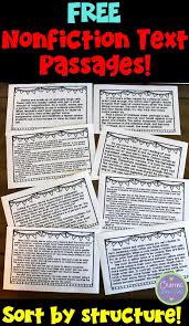 Teach Text Structures With This Free Sorting Activity That Features 8 Nonfiction Passages Idea Text Structure Lessons Nonfiction Text Structure Text Structure