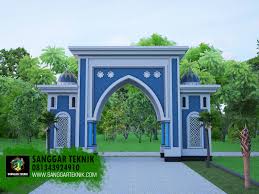 Desain Gapura Gerbang Masjid Terbaru Sanggar Teknik Pagar lipat minimalis modern model jaring. desain gapura gerbang masjid terbaru