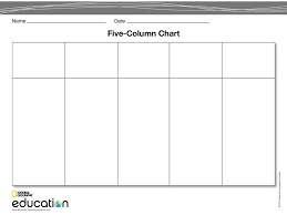Five Column Chart National Geographic Society