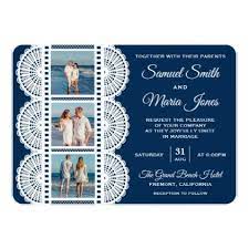 Navy Blue White Lace Photo Wedding Invitation Weddinginvitations Wedding Invitations Photo Wedding Invitations Invitations White Lace Wedding Invitations