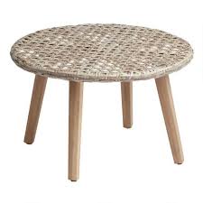 Save to favoriteslola round black concrete dining table. Kandis Natural Wicker Acacia Outdoor Coffee Table
