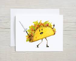 Fightin Taco Blank Note Card